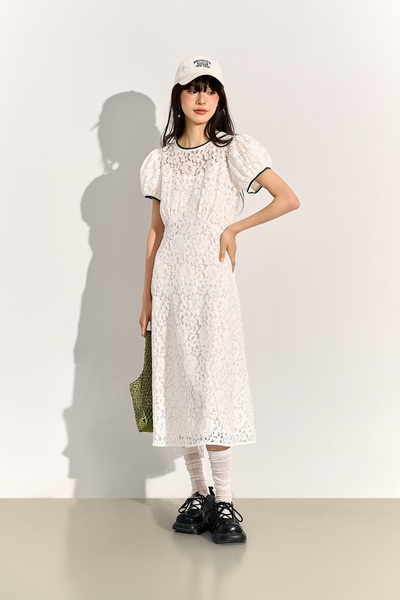 Julie lace midi - White