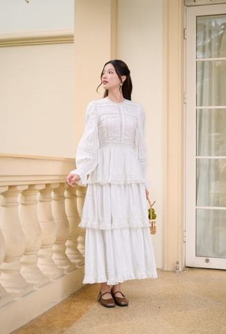 Đầm cotton tay dài Grace DAM004