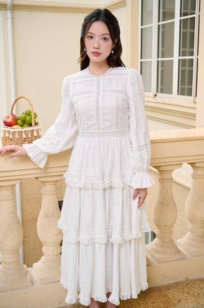 Đầm cotton tay dài Grace DAM004