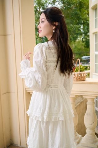 Đầm cotton tay dài Grace DAM004