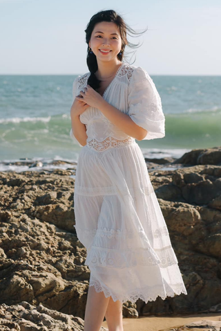 Đầm cotton tay lửng Lucy DAM006