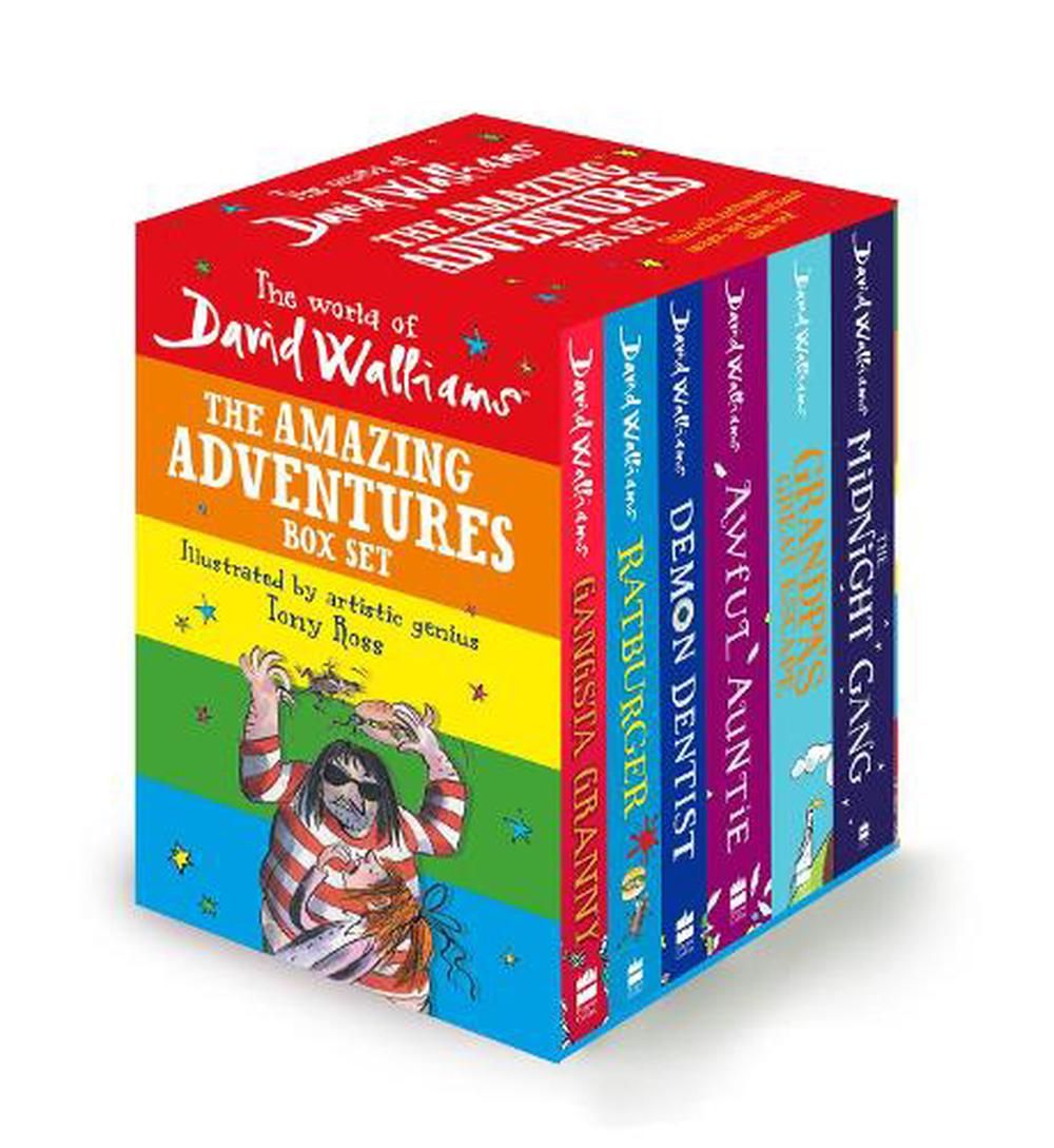 THE WORLD OF DAVID WALLIAMS: THE AMAZING ADVENTURES BOX SET: Gangsta Granny; Ratburger; Demon Dentist; Awful Auntie; Grandpa’s Great Escape; The Midnight Gang