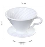  Phễu lọc cà phê V60 sứ cao cấp Brewista Dripper màu trắng 