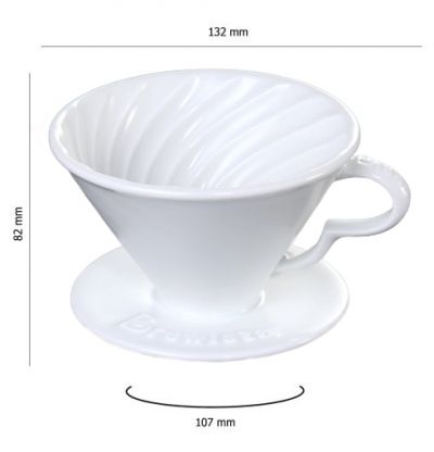  Phễu lọc cà phê V60 sứ cao cấp Brewista Dripper màu trắng 