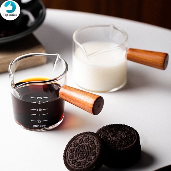  Ly đong espresso 2 mũi 70ml tay gỗ 