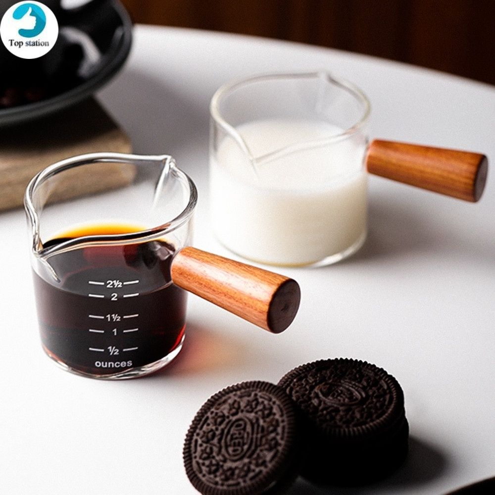  Ly đong espresso 2 mũi 70ml tay gỗ 