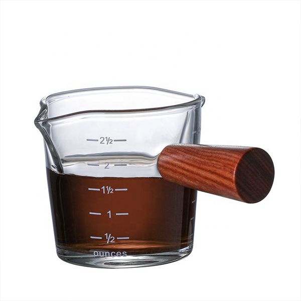  Ly đong espresso 2 mũi 70ml tay gỗ 
