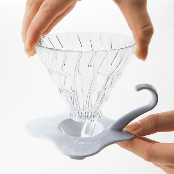 Phễu cà phê V60 thủy tinh đế nhựa Hario 