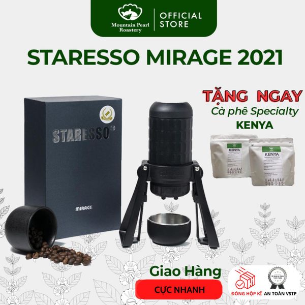  [BẢN 2021] Dụng Cụ Pha Cafe, Espresso Cầm Tay cao cấp STARESSO PRO (Mirage) - Mountain Pearl Roastery | Bảo hành 1 năm 