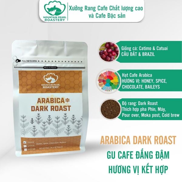  Cà Phê Arabica Dark Roast (vị Cafe mới đậm) - Tinh hoa đậm đà Cafe Việt Nam Mountain Pearl Roastery Coffee 