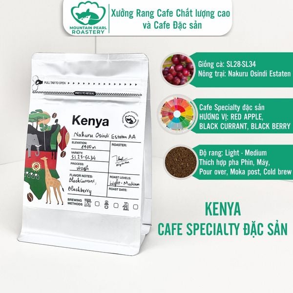  Cà Phê Đặc Sản KENYA NAKURU Vị Black Currant, Black Berries - Cafe Specialty của Mountain Pearl Roastery Coffee 