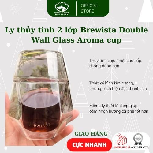  Ly thủy tinh 2 lớp Brewista Double Wall Glass Aroma cup 300ml - 1 chiếc - Mountain Pearl Roastery 