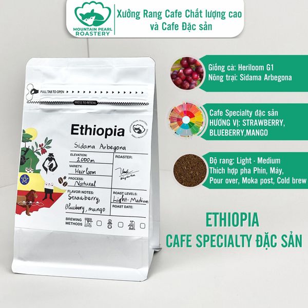  Cà Phê Đặc Sản Ethiopia Sidama Arbegona Vị Strawberry, Blueberry, Mango - Mountain Pearl Roastery Coffee 