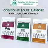  COMBO 3 cà phê rang xay nguyên chất HELLO (đậm đà), FELI (quyến rũ), AMORE (nhẹ nhàng) pha máy, pha phin từ Mountain Pearl Roastery Coffee 