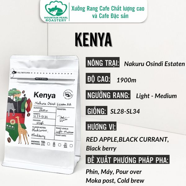  Cà Phê Đặc Sản KENYA NAKURU Vị Black Currant, Black Berries - Cafe Specialty của Mountain Pearl Roastery Coffee 