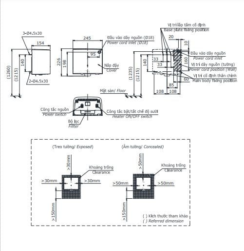  Máy sấy tay TOTO TYC322WF 