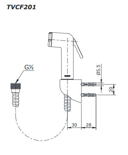  Dây xịt vệ sinh ToTo TVCF201 
