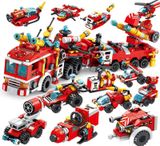  633009 HỘP LOGO RÁP XE CT CỨU HỎA ĐỦ MẪU 12 in 1 557 MIẾNG (City Fire Brigade) 