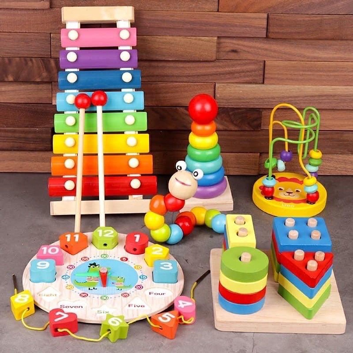  Combo 6 món đồ chơi gỗ Montessori 