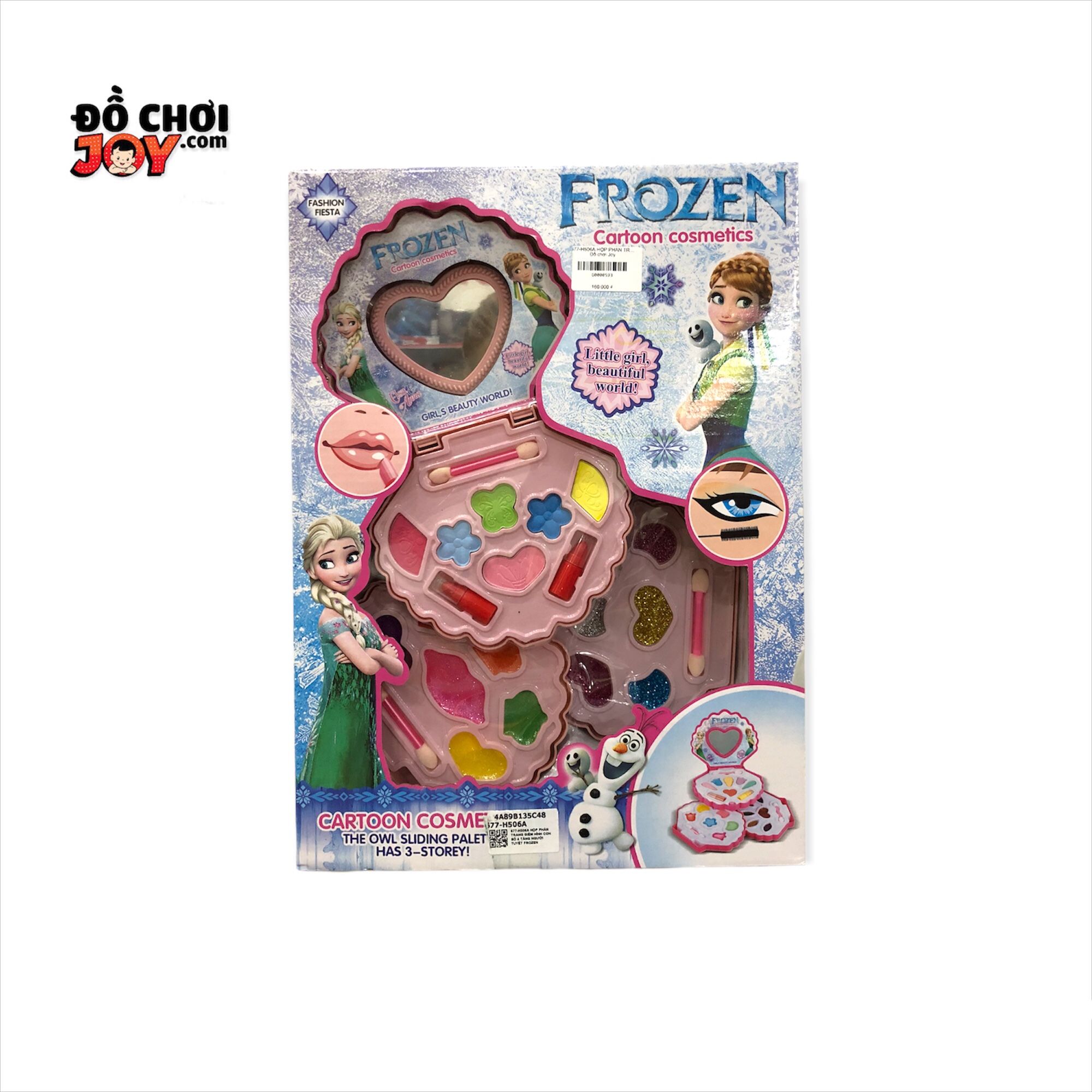  677-H506A HỘP PHẤN TRANG ĐIỂM HÌNH CON SÒ 4 TẦNG NGƯỜI TUYẾT FROZEN 