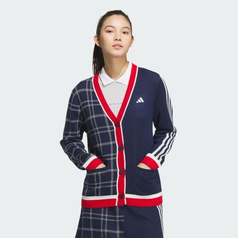  Áo golf adidas CARDIGAN 3 SỌC VÀ KẺ CARO FULLY FASHION nữ IS4752 