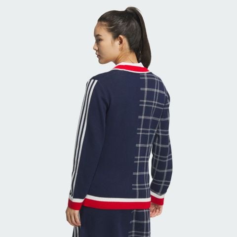  Áo golf adidas CARDIGAN 3 SỌC VÀ KẺ CARO FULLY FASHION nữ IS4752 