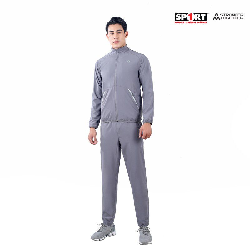 Bộ gió AM nam viền chun gấu MWS002 màu Dark Grey