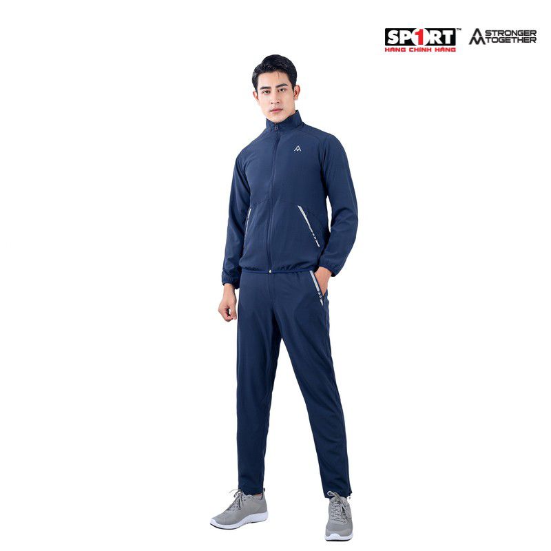Bộ gió AM nam viền chun gấu MWS002 màu Death Blue