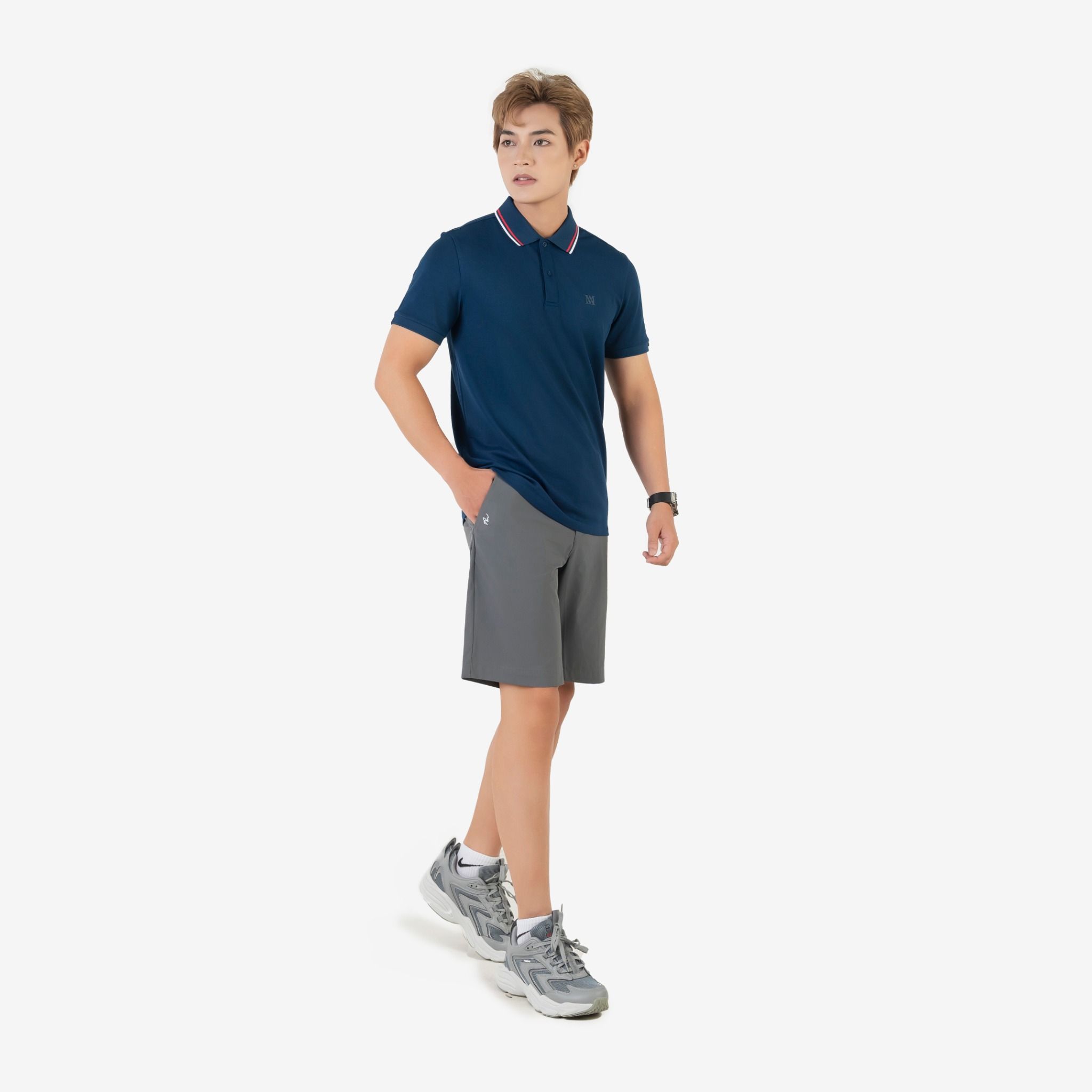  Áo Polo nam AM màu tím than PLM2409-44 