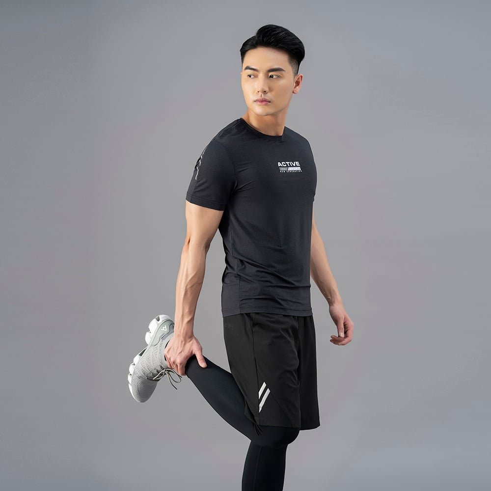 Áo Tshirt nam AM màu ghi đen TSM234-20