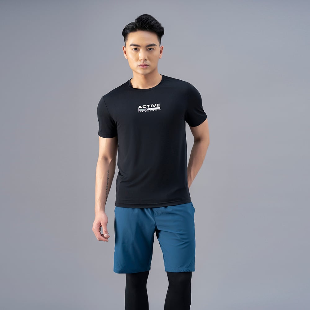 Áo Tshirt nam AM màu đen TSM234-00