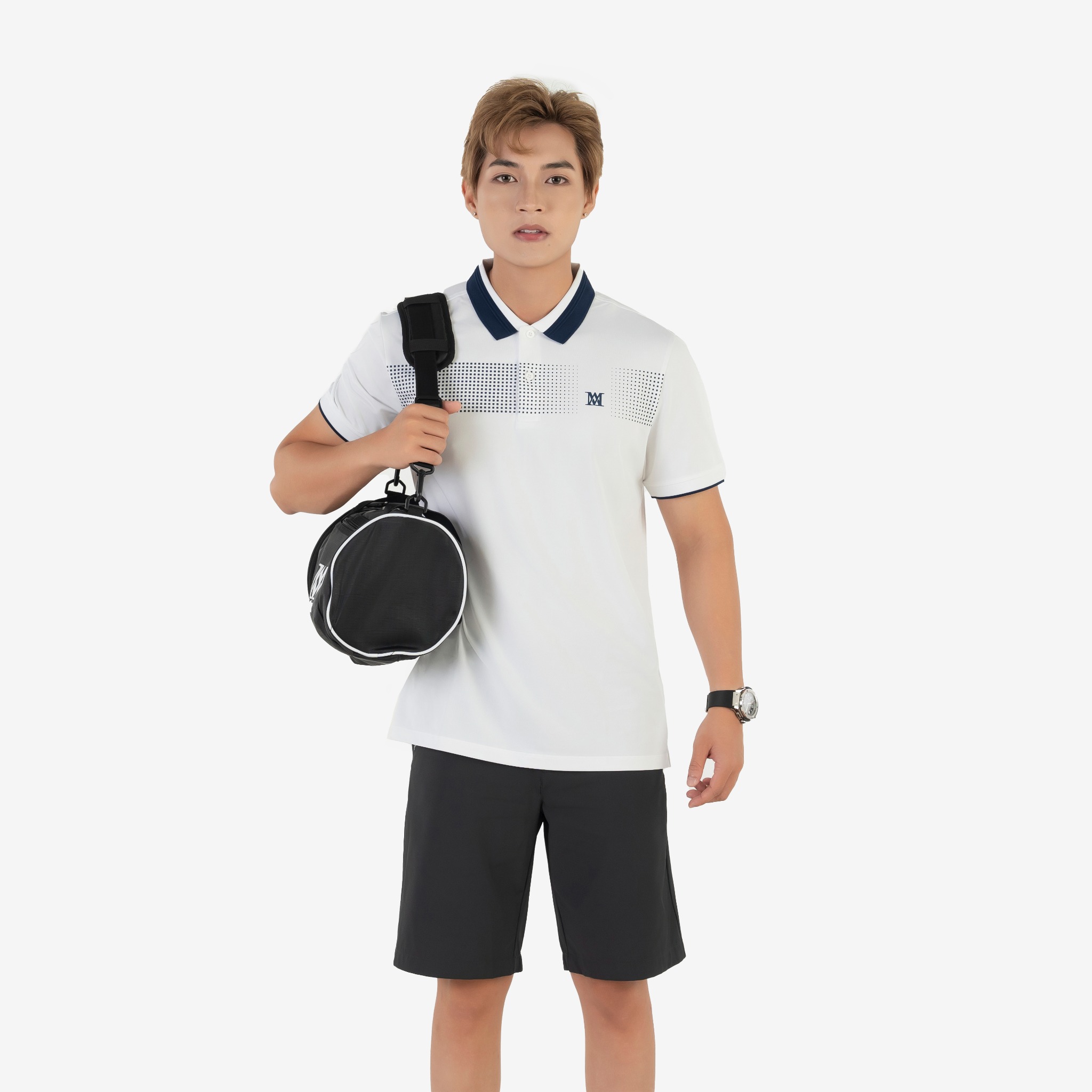 Áo Polo nam AM màu trắng PLM245-11