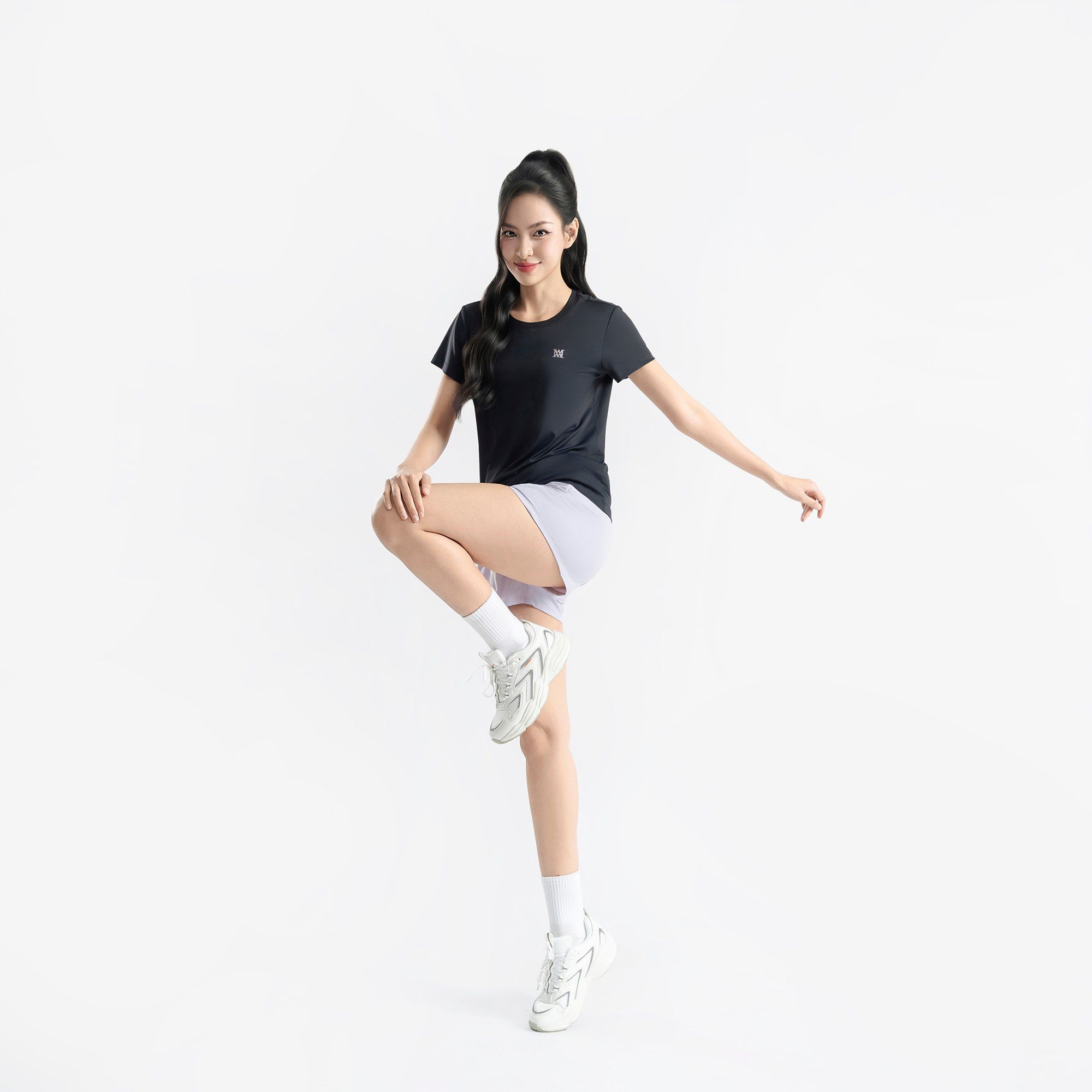  Quần running nữ AM màu tím nhạt SRW2521-44 