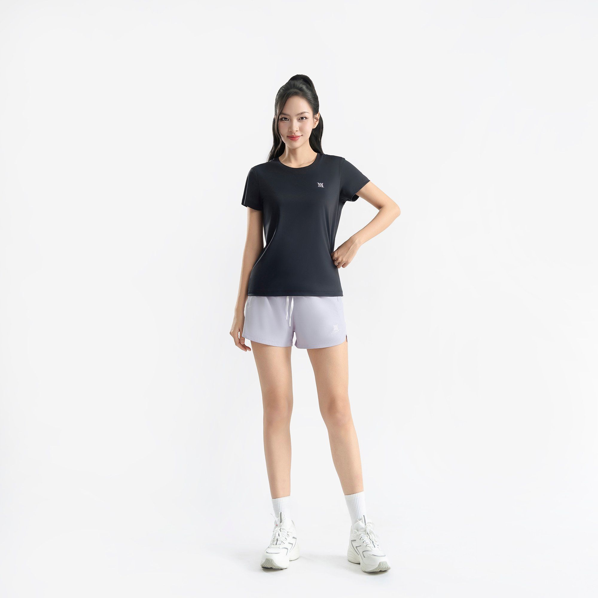  Quần running nữ AM màu tím nhạt SRW2522-44 