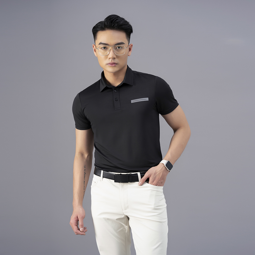 Áo Polo nam AM màu đen PLM231-00