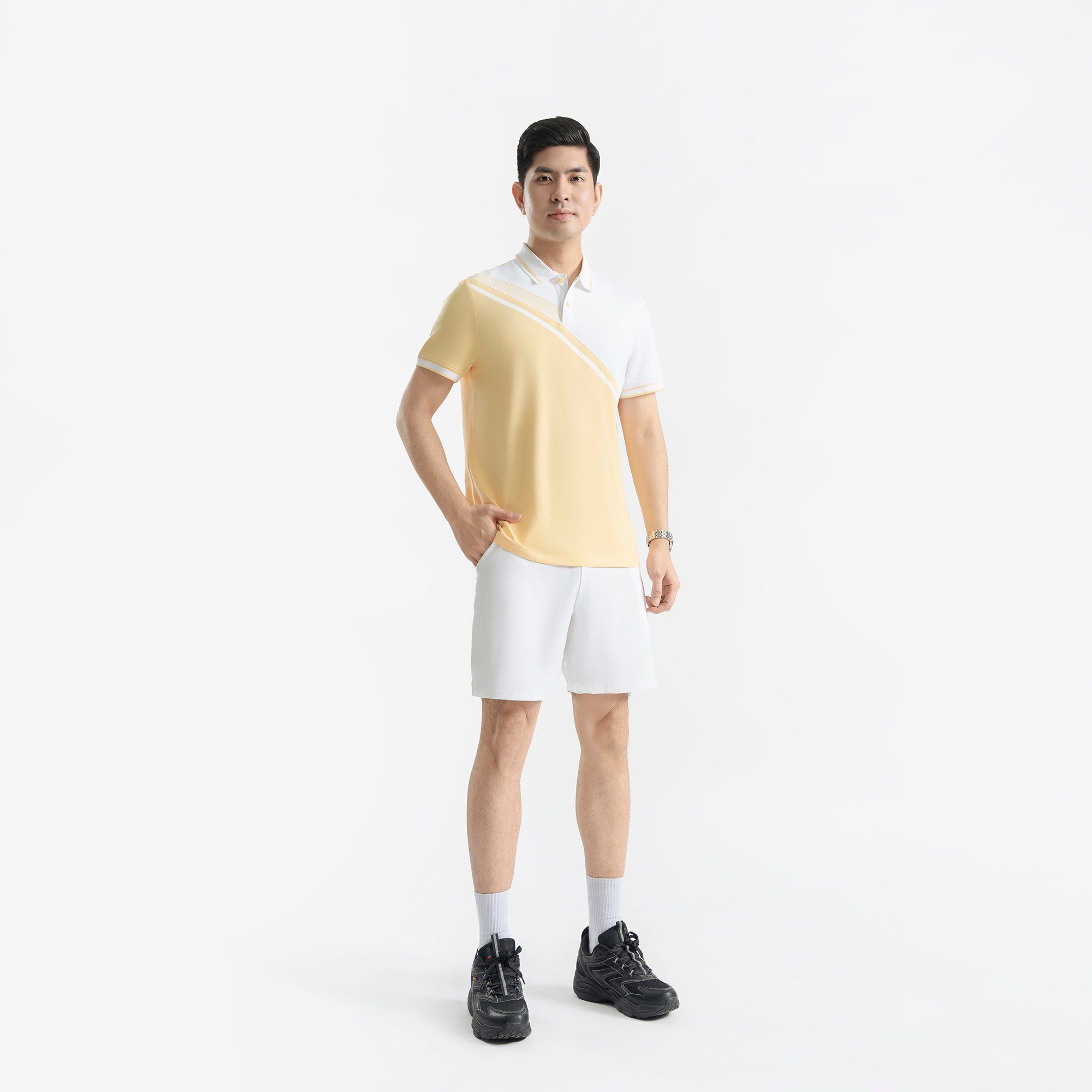  Áo Polo nam AM màu vàng trắng MP25103-81 