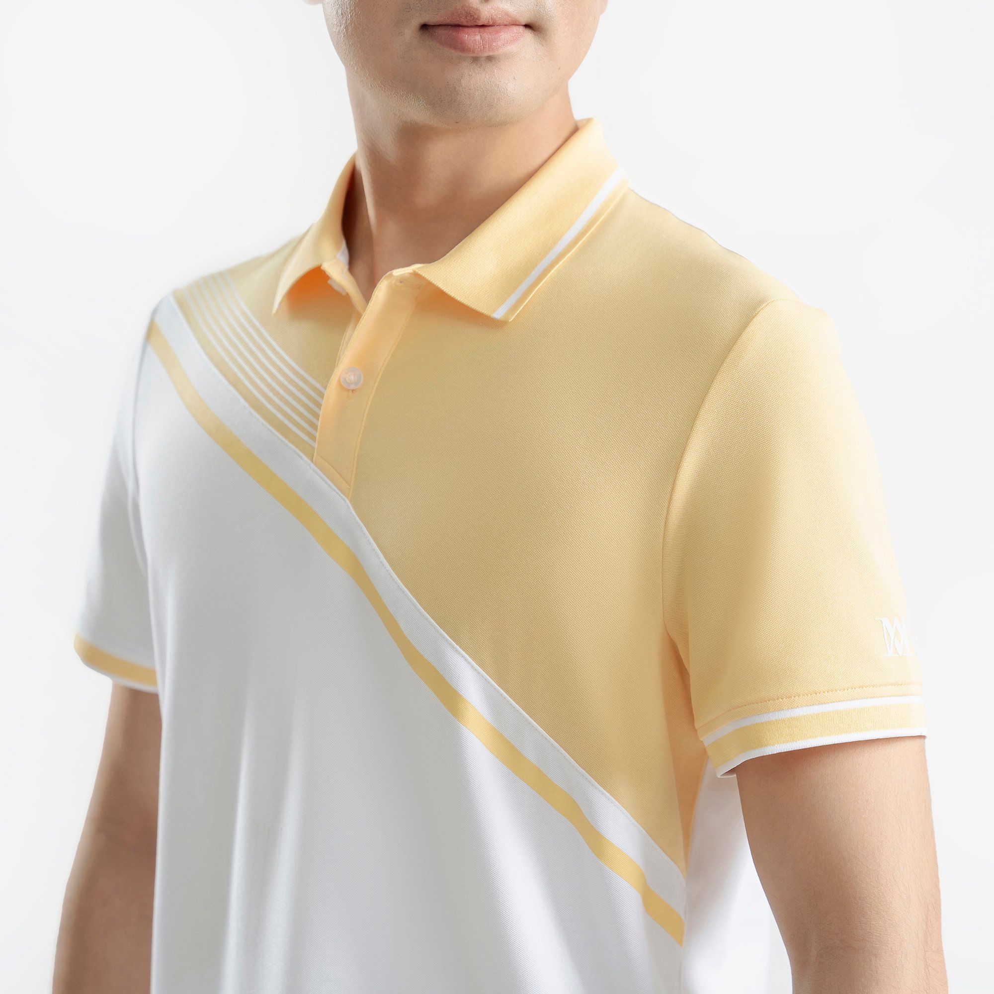  Áo Polo nam AM màu trắng vàng MP25103-18 