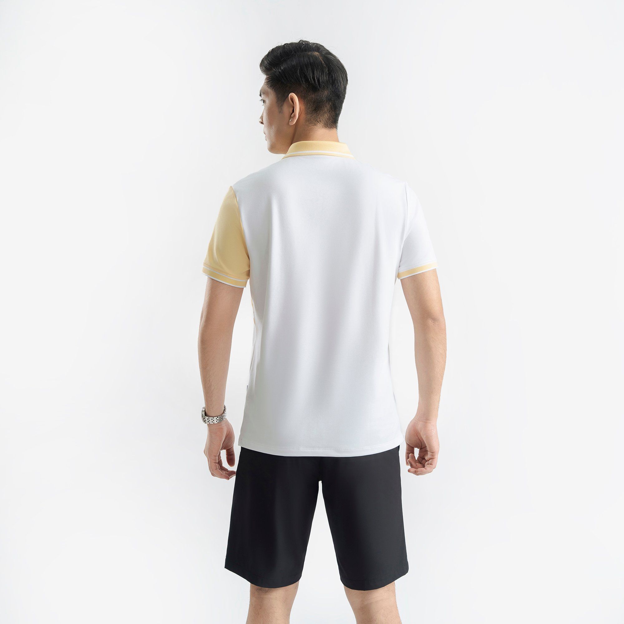  Áo Polo nam AM màu trắng vàng MP25103-18 