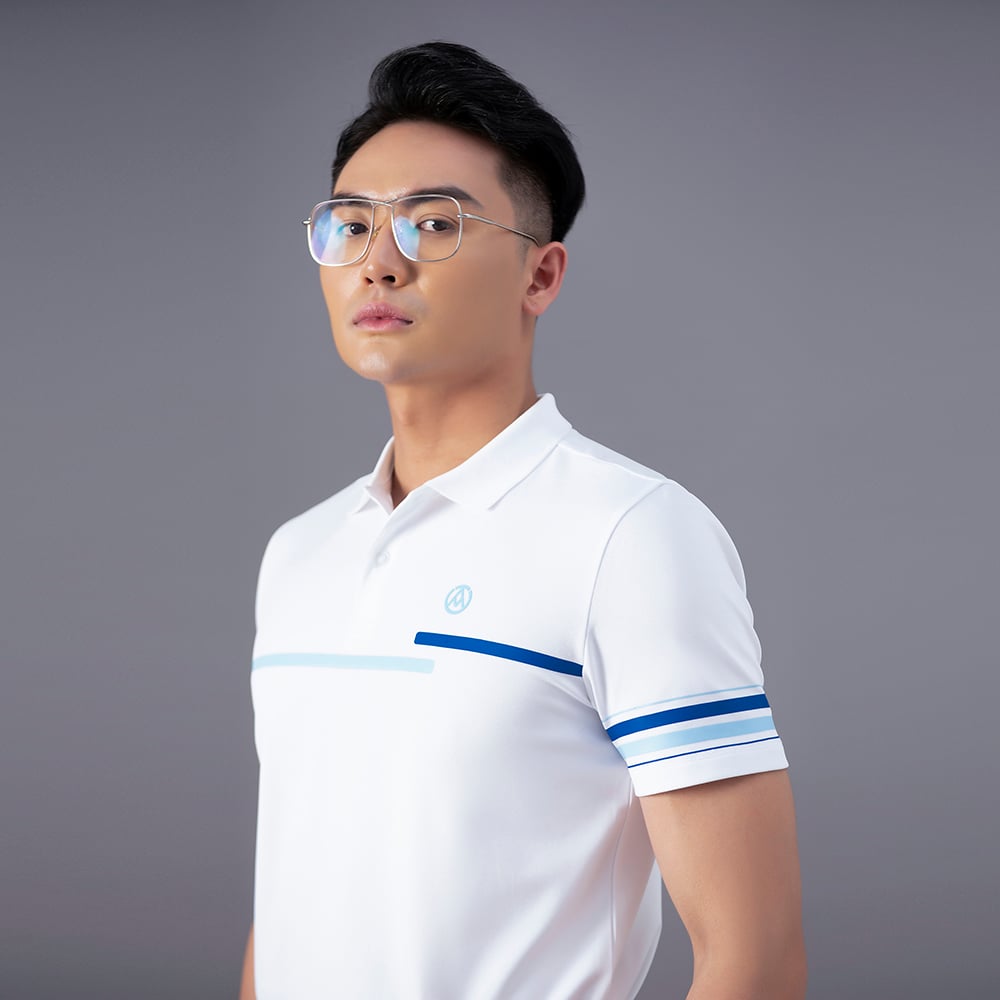 Áo Polo nam AM màu White PLM234-11