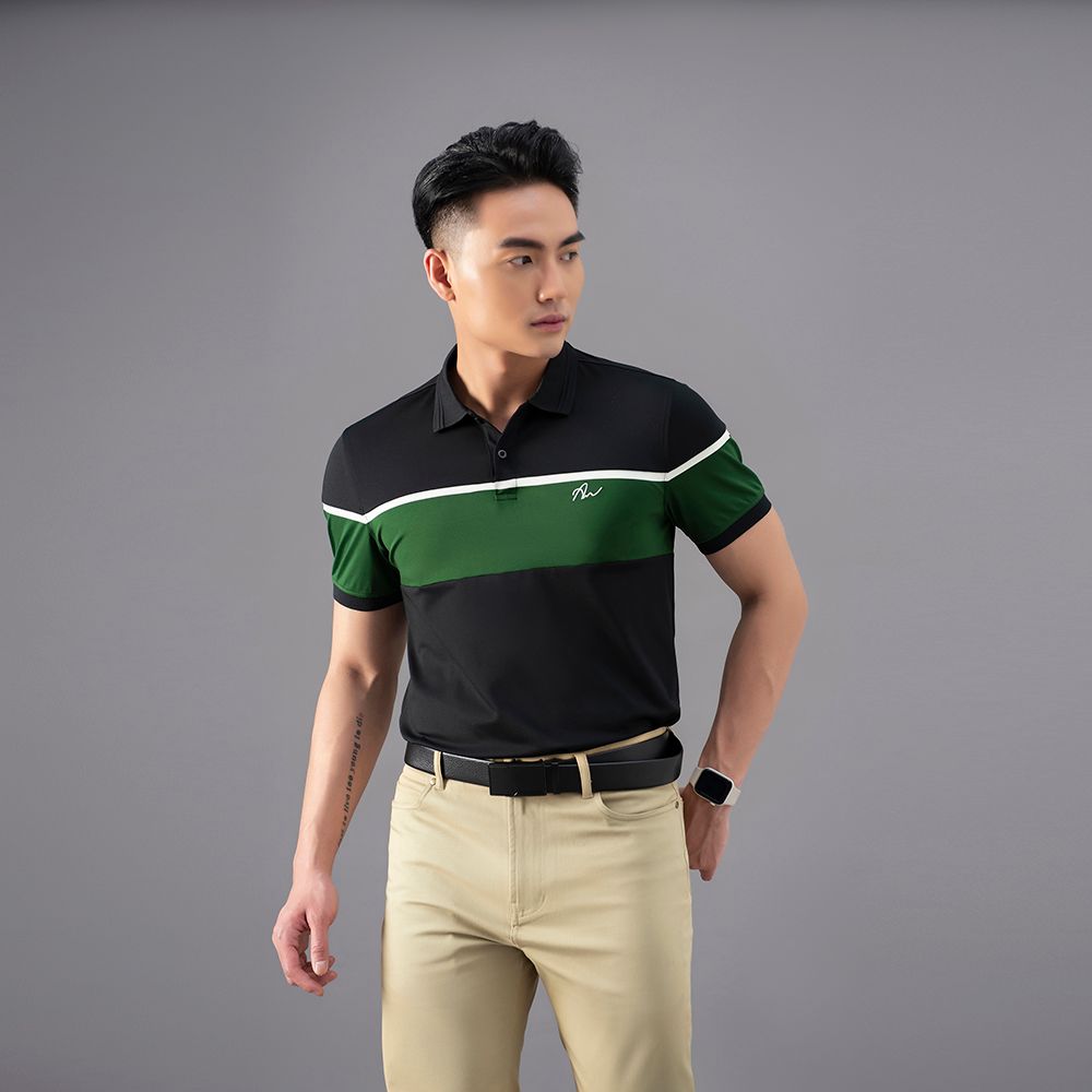  Áo Polo nam AM màu Black PLM235-00 