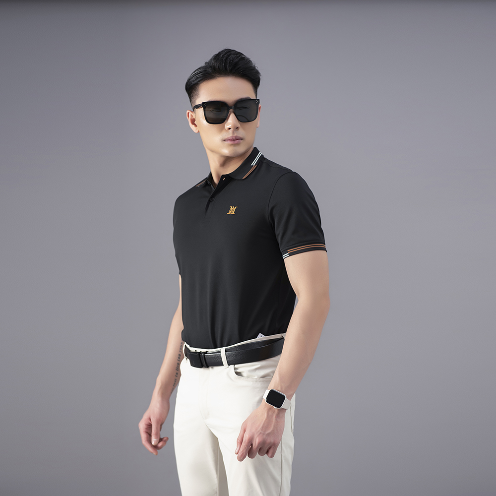 Áo Polo nam AM màu Black PLM236-00