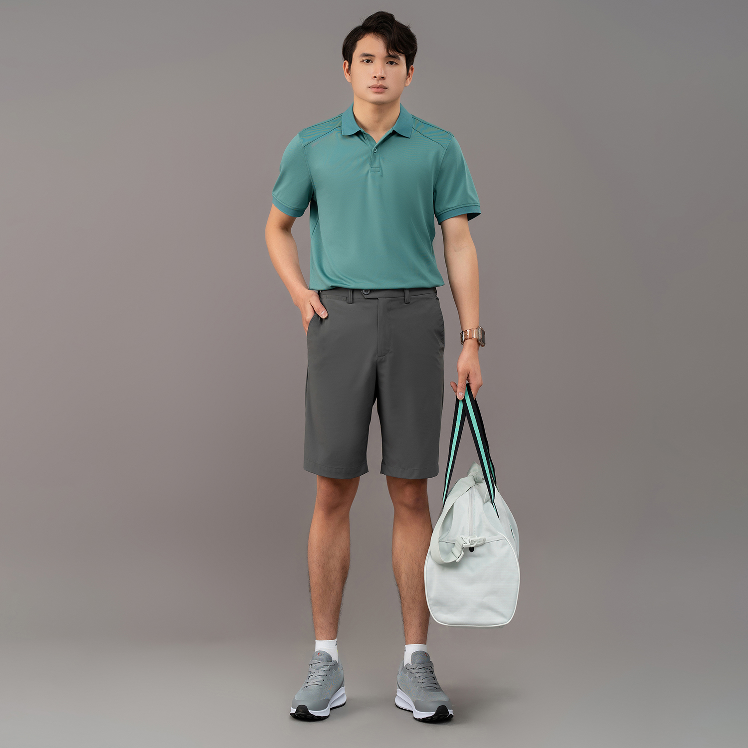 Quần short golf nam AM Dark Grey SGM233-20