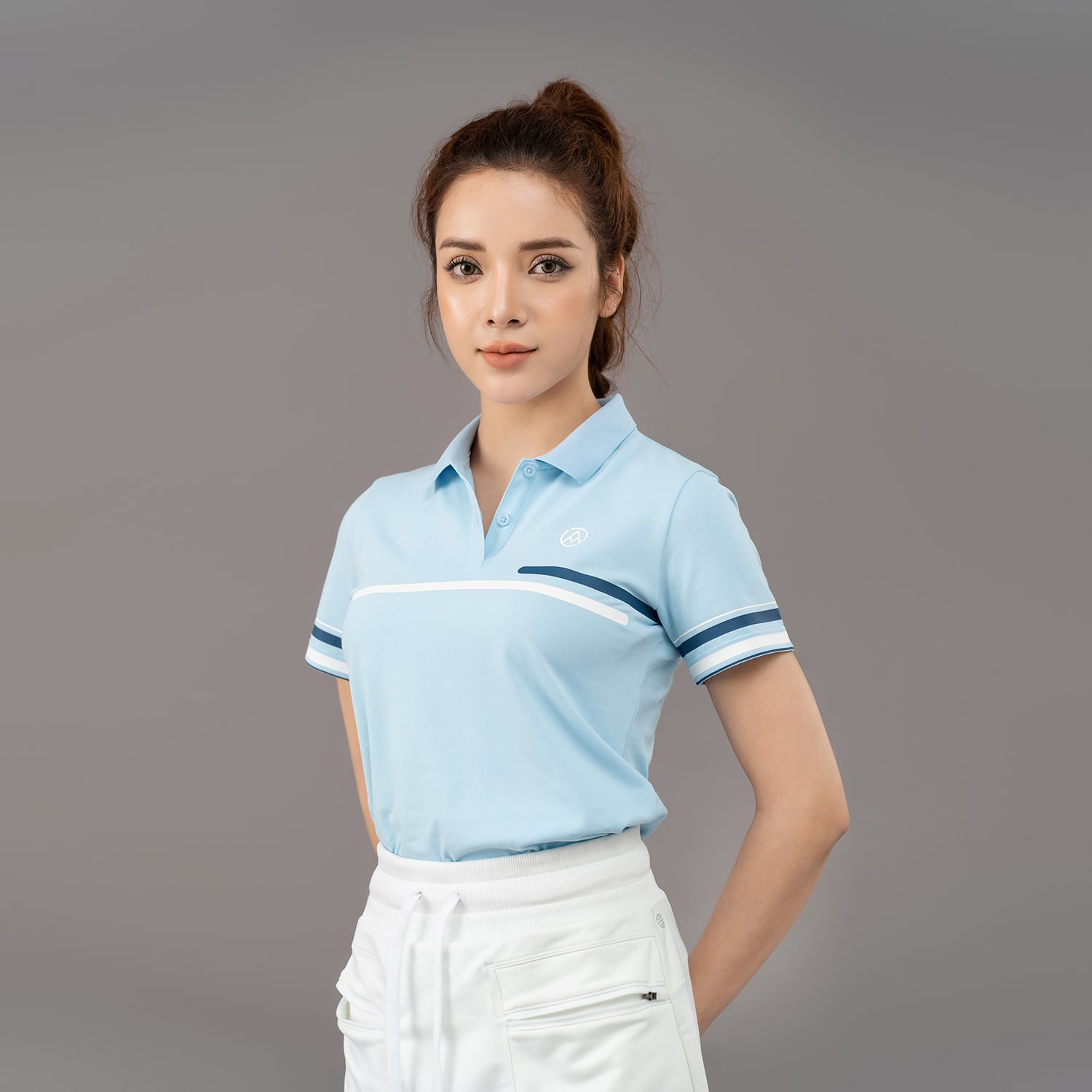 Áo Polo Nữ AM  xanh da trời PLW2301-33