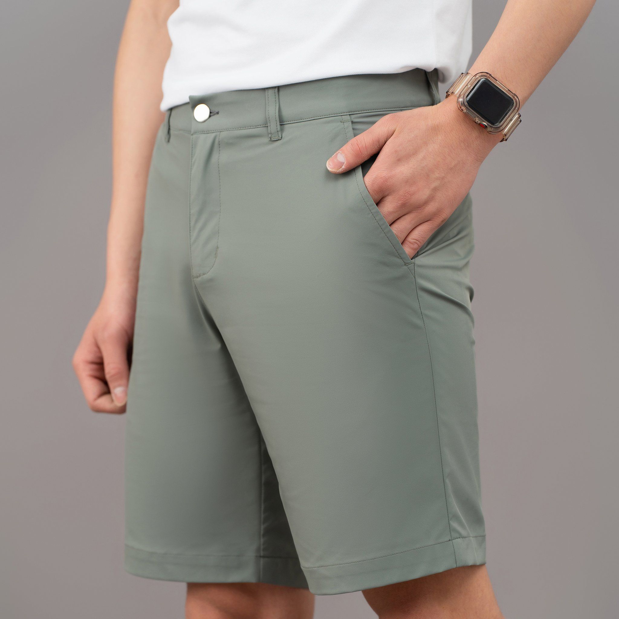  Quần short golf nam AM Moss Green SGM231-33 