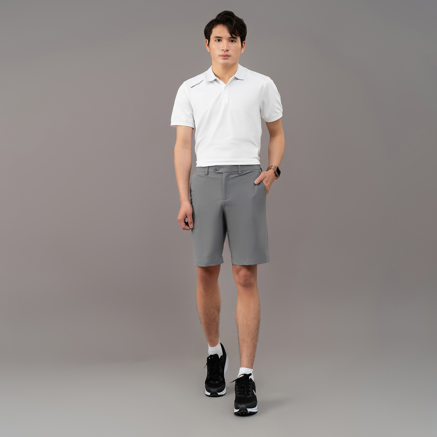 Quần short golf nam AM Grey SGM233-22