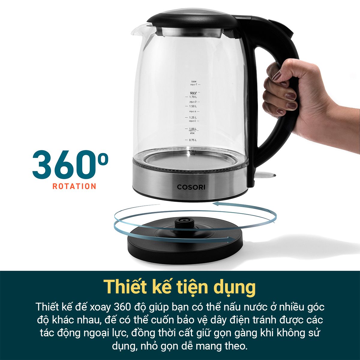  Bình ấm đun siêu tốc Cosori GK172-CO 1.7L 