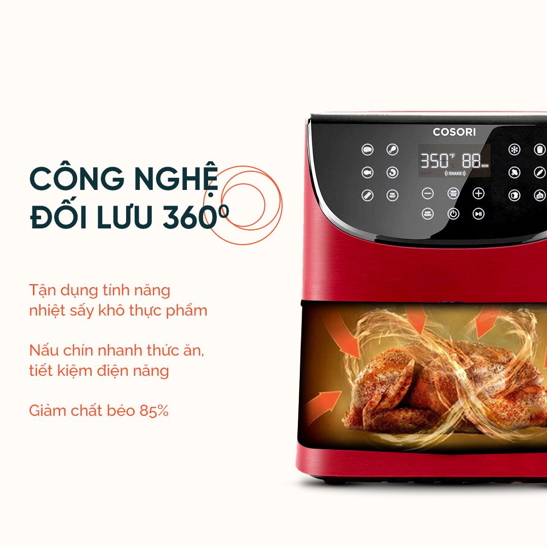  Nồi Chiên Không Dầu COSORI CP158-AF (Red) 