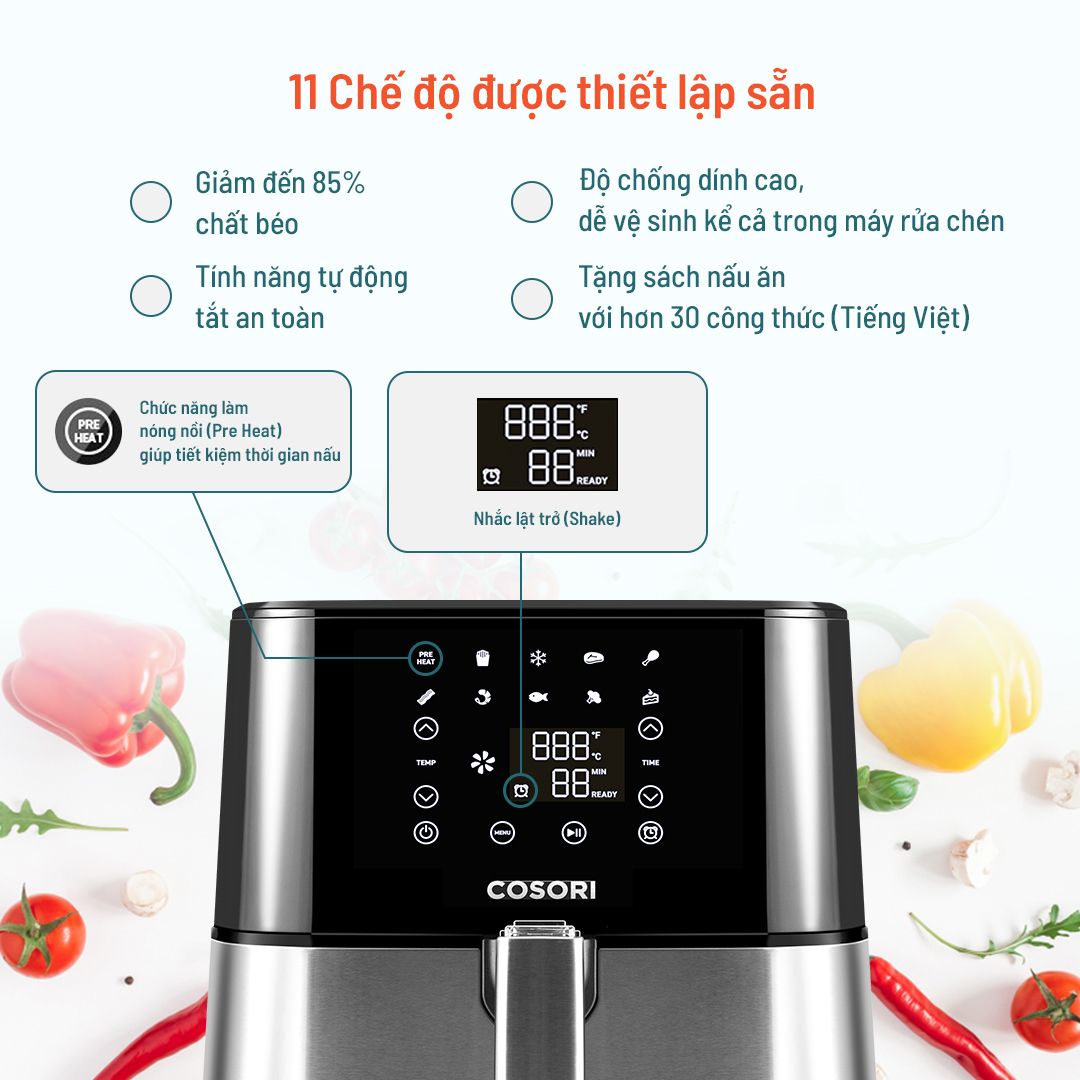  Nồi Chiên Không Dầu COSORI CP258-AF 