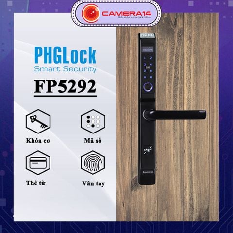 Khóa vân tay PHGLock FP 5292 màu Bạc Đen