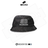 Mũ Bucket Unisex EMO Logo BB Balenciiaga M147 Nón Vành Vải Rin Siêu Bền